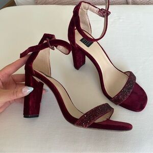 Elegant Burgundy Velvet Heels